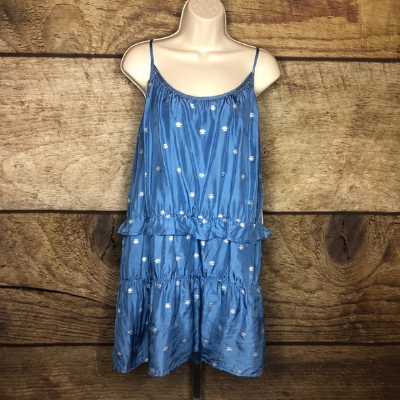 St Roche Dresses & Skirts - St.Roche S Dress 100% Silk Blue Tiered Spaghetti